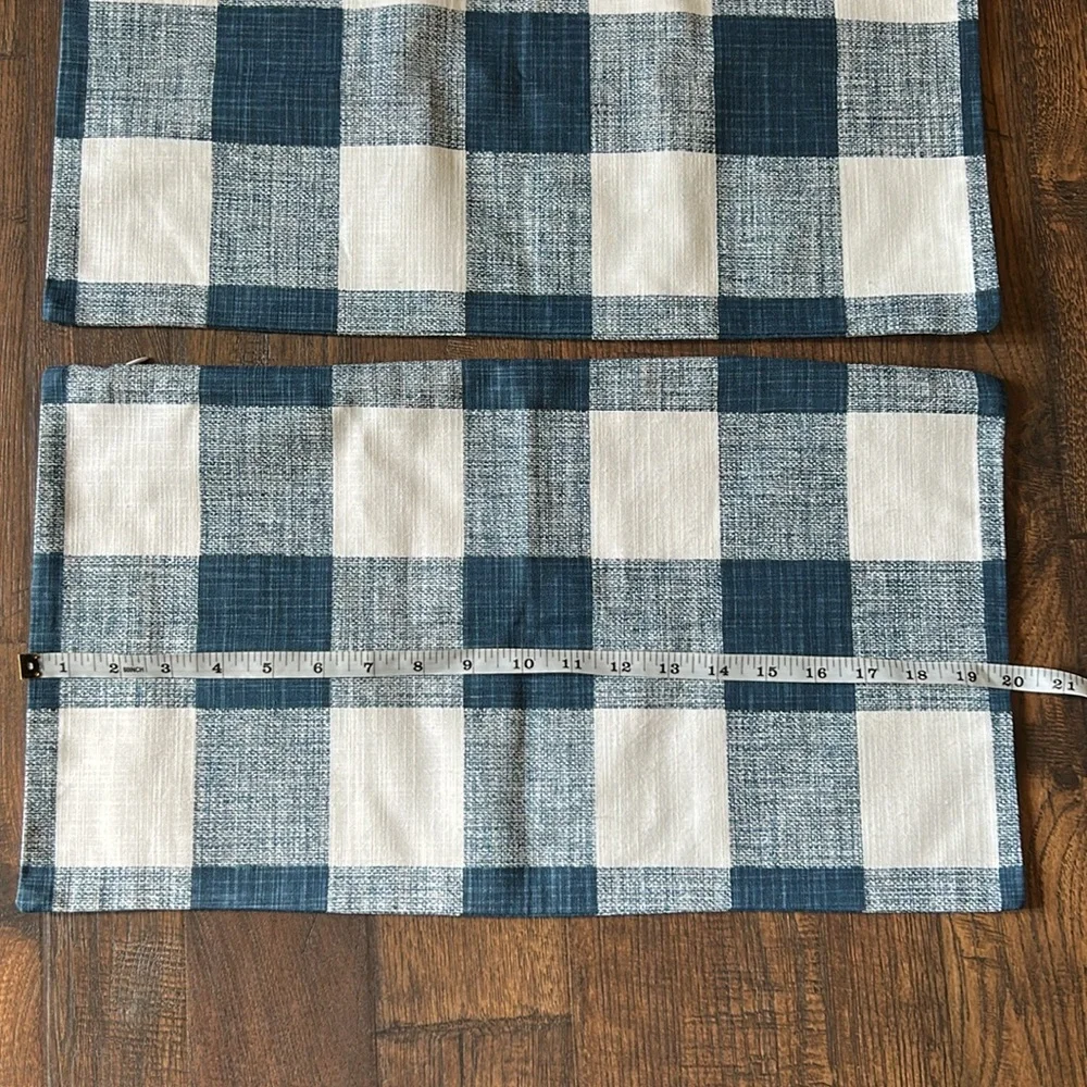 Blue and White Checkered Pillow Covers (2)